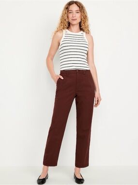 NWT Sold out Old Navy OG Chino Pants in Mountain Wood/Deep Burgundy MEDIUM